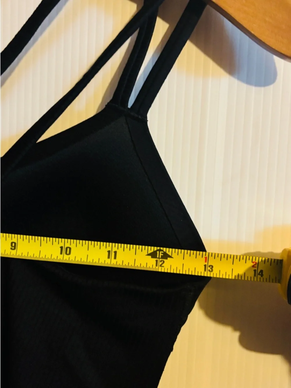 Black Ribbed Double-Strap Camisole - Picture 4 of 5